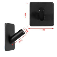 Load image into Gallery viewer, SUS304 Black Robe Hook Wall Hook Towel Hook for Bathroom Stainless Steel Coat Hook Rustproof Hook Hanger for Kitchen Hardware
