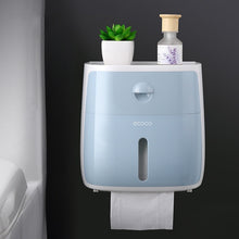 Load image into Gallery viewer, Waterproof Wall Mount Toilet Paper Holder Shelf Toilet Paper Tray Roll Paper Tube Storage Box Creative Tray Tissue Box Home
