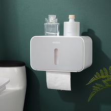 Load image into Gallery viewer, Waterproof Wall Mount Toilet Paper Holder Shelf Toilet Paper Tray Roll Paper Tube Storage Box Creative Tray Tissue Box Home
