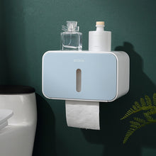 Load image into Gallery viewer, Waterproof Wall Mount Toilet Paper Holder Shelf Toilet Paper Tray Roll Paper Tube Storage Box Creative Tray Tissue Box Home
