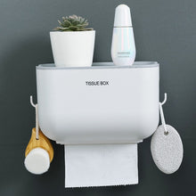 Load image into Gallery viewer, Waterproof Wall Mount Toilet Paper Holder Shelf Toilet Paper Tray Roll Paper Tube Storage Box Creative Tray Tissue Box Home
