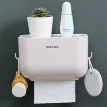 Load image into Gallery viewer, Waterproof Wall Mount Toilet Paper Holder Shelf Toilet Paper Tray Roll Paper Tube Storage Box Creative Tray Tissue Box Home
