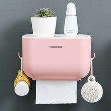 Load image into Gallery viewer, Waterproof Wall Mount Toilet Paper Holder Shelf Toilet Paper Tray Roll Paper Tube Storage Box Creative Tray Tissue Box Home
